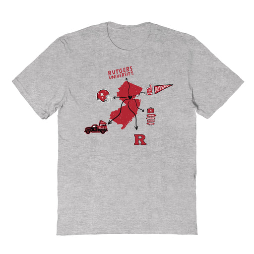 Rutgers Scarlet Knights Hand Sketched Vive La Fete Impressions Icones Kids Grey T-shirt