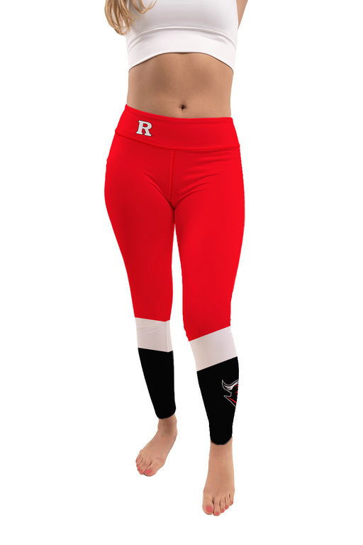 Rutgers Scarlet Knights Vive La Fete Game Day Collegiate Ankle Color Block Women Red Black Yoga Leggings