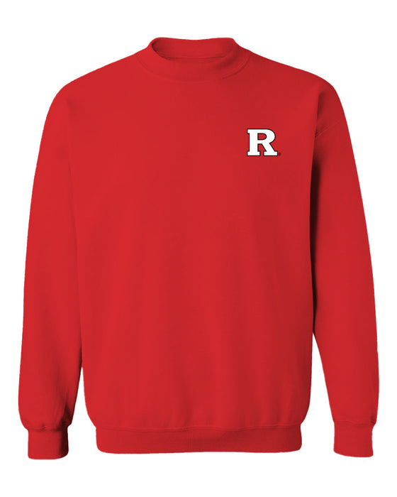Rutgers State University Scarlet Knights Hand Sketched Vive La Fete Impressions Artwork Red Crew Neck Sweatshirt for Wom