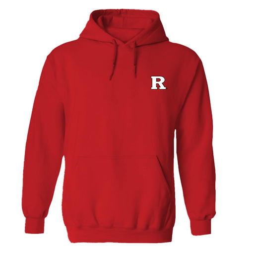 Rutgers Scarlet Knights Hand Sketched Vive La Fete Impressions Artwork Red Cotton Fleece Long Sleeve Hoodie