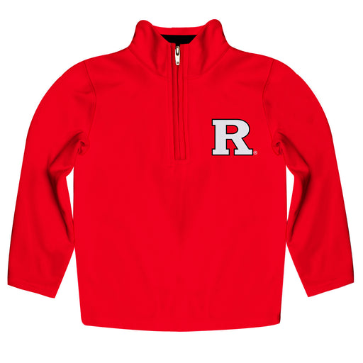 Rutgers Scarlet Knights Vive La Fete Logo and Mascot Name Womens Red Quarter Zip Pullover