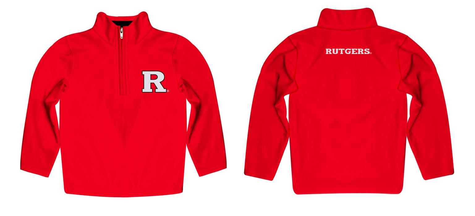 Rutgers Scarlet Knights Vive La Fete Logo and Mascot Name Womens Red Quarter Zip Pullover - Vive La Fête - Online Apparel Store