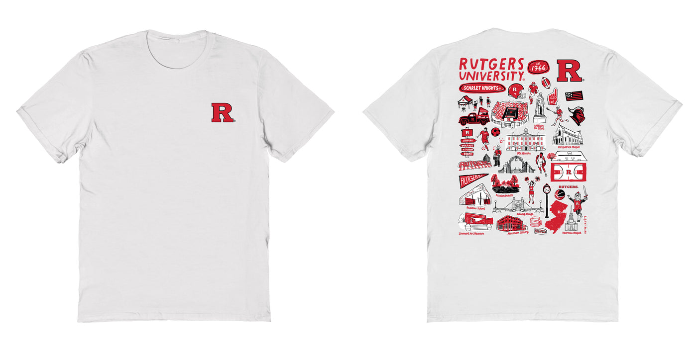Rutgers Scarlet Knights Vive La Fete Impressions Artwork Red Womens Cotton Tshirt - Vive La Fête - Online Apparel Store