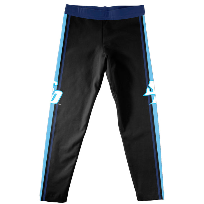 San Diego Toreros Vive La Fete Girls Game Day Black with Blue Stripes Leggings Tights