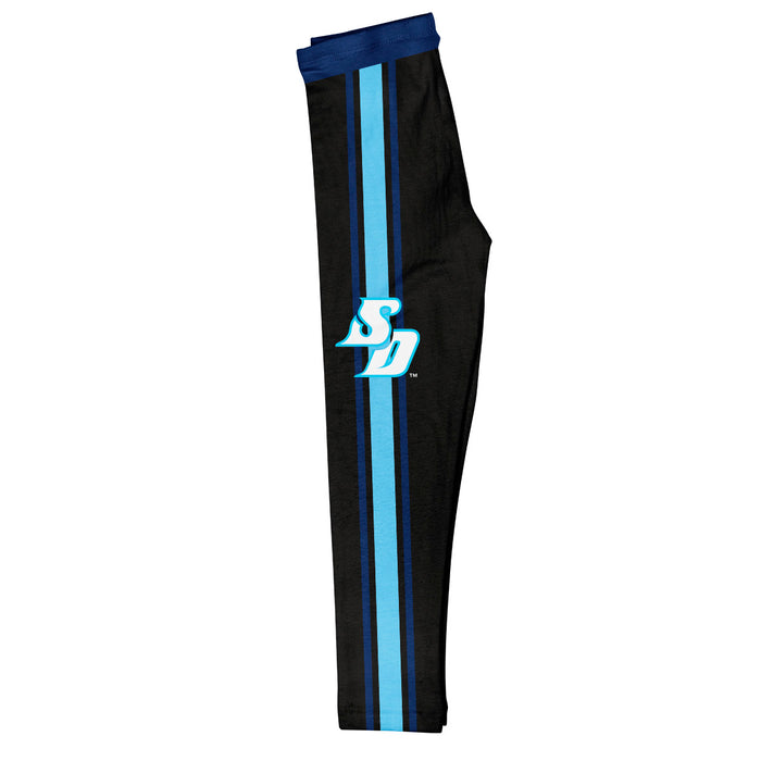 San Diego Toreros Vive La Fete Girls Game Day Black with Blue Stripes Leggings Tights - Vive La Fête - Online Apparel Store