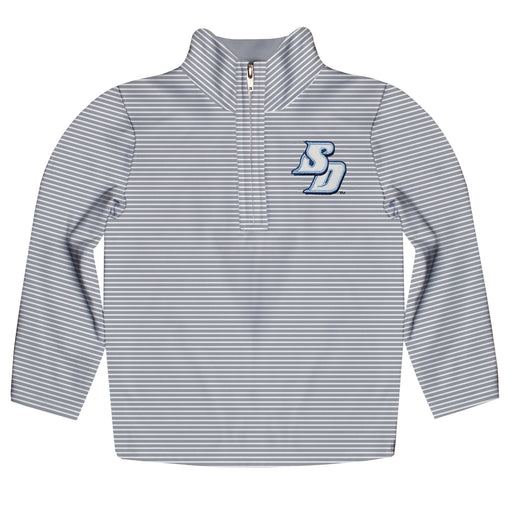 San Diego Toreros Embroidered Gray Stripes Quarter Zip Pullover