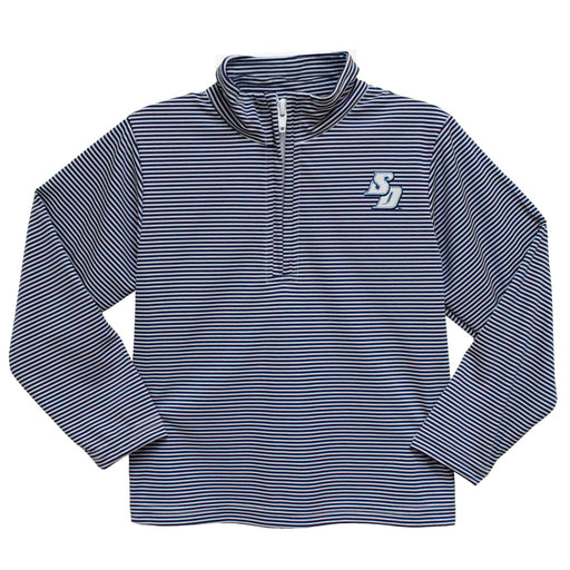 San Diego Toreros Embroidered Navy Stripes Quarter Zip Pullover