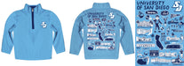 San Diego Toreros Hand Sketched Vive La Fete Impressions Artwork  Light Blue Boys Quarter Zip Pullover V1 - Vive La Fête - Online Apparel Store