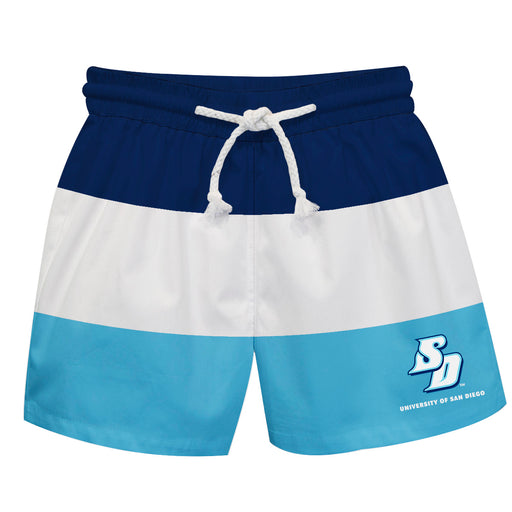 San Diego Toreros Vive La Fete Blue Stripes Swimtrunks V1