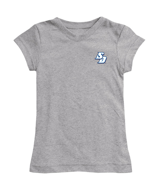 San Diego Toreros Hand Sketched Vive La Fete Impressions Artwork Grey Girls Cotton Short Sleeve Tee