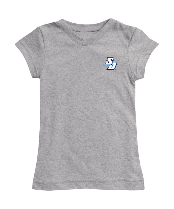 San Diego Toreros Hand Sketched Vive La Fete Impressions Artwork Grey Girls Cotton Short Sleeve Tee