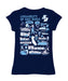 San Diego Toreros Hand Sketched Vive La Fete Impressions Artwork Navy Girls Cotton Short Sleeve Tee - Vive La Fête - Online Apparel Store