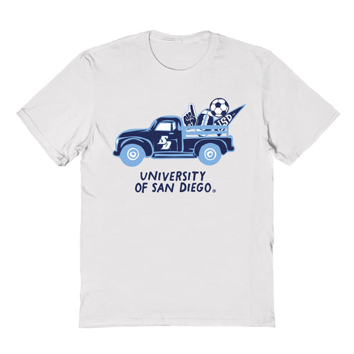 San Diego Toreros Hand Sketched Vive La Fete Impressions Truck Kids White Cotton T-shirt