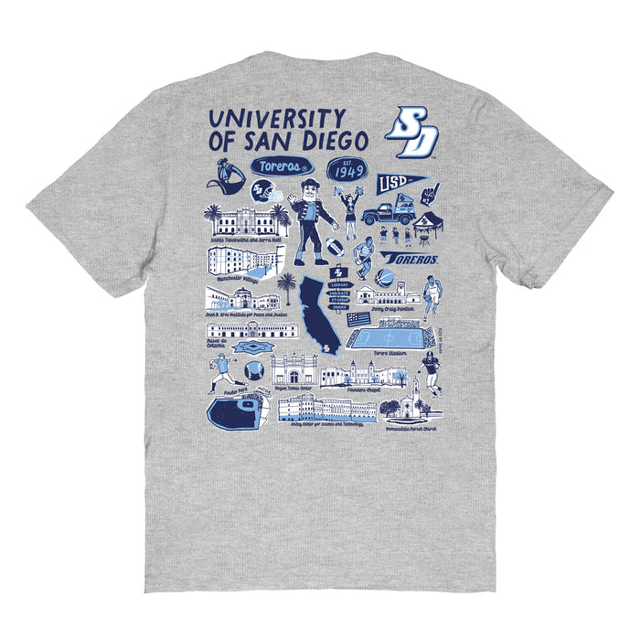 San Diego Toreros Vive La Fete Impressions Artwork Womens Cotton Tshirt - Vive La Fête - Online Apparel Store