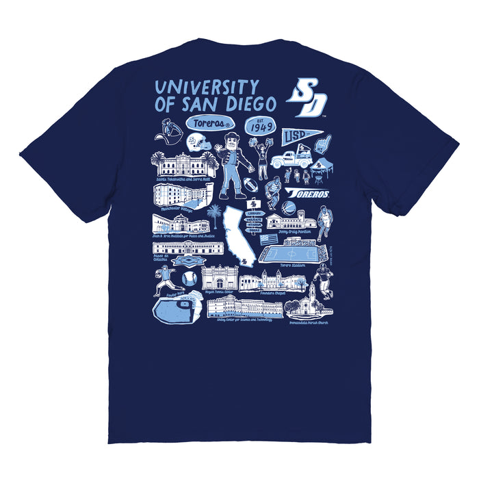 San Diego Toreros Vive La Fete Impressions Artwork Womens Cotton Tshirt - Vive La Fête - Online Apparel Store