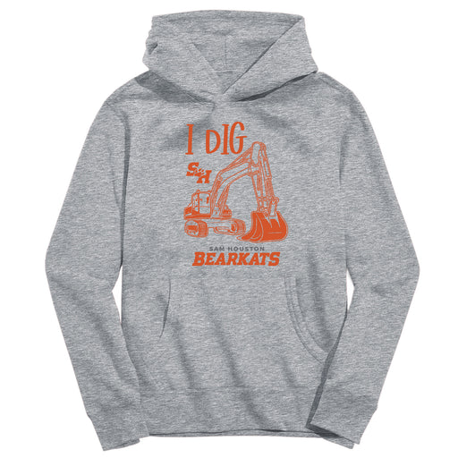 Sam Houston Bearkats Excavator Heather Grey Cotton Youth Hoodie