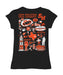 Sam Houston Bearkats Hand Sketched Vive La Fete Impressions Artwork Black Girls Cotton Short Sleeve Tee - Vive La Fête - Online Apparel Store