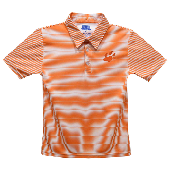 Sam Houston Bearcats Embroidered Orange Stripes Short Sleeve Youth Polo Box Shirt