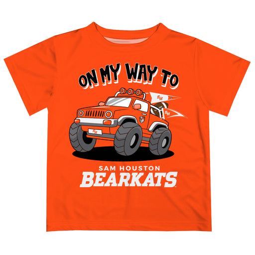 Sam Houston Bearkats  Vive La Fete Monster Truck Boys Game Day Orange Short Sleeve Tee