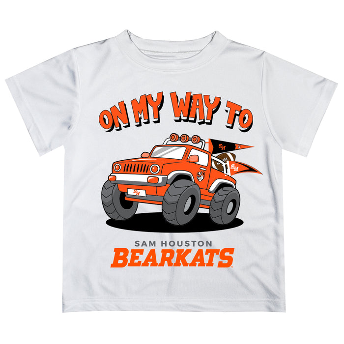 Sam Houston Bearkats Vive La Fete Monster Truck Boys Game Day White Short Sleeve Tee