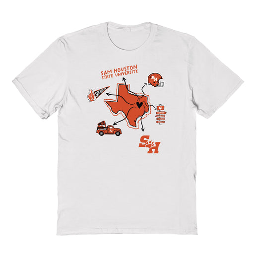 Sam Houston Bearkats Hand Sketched Vive La Fete Impressions Icones Kids White T-shirt