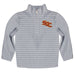 Sacramento City College Panthers Embroidered Gray Stripes Quarter Zip Pullover