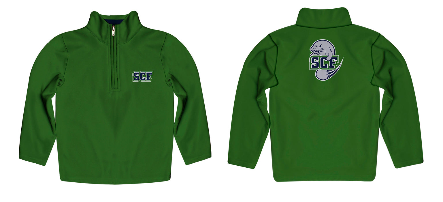 State College of Florida Manatees Vive La Fete Game Day Solid Blue Quarter Zip Pullover Sleeves - Vive La Fête - Online Apparel Store