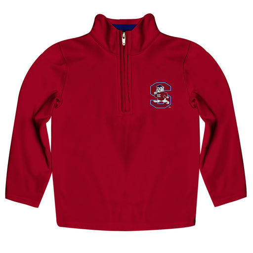 South Carolina State Bulldogs Vive La Fete Game Day Solid Red Quarter Zip Pullover Sleeves