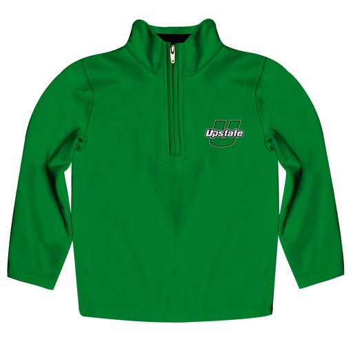 USC Upstate Spartans Vive La Fete Game Day Solid Green Quarter Zip Pullover Sleeves