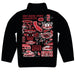 San Diego State University Aztecs SDSU Hand Sketched Vive La Fete Impressions Artwork Black Boys Quarter Zip Pullover V1 - Vive La Fête - Online Apparel Store