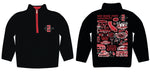 San Diego State University Aztecs SDSU Hand Sketched Vive La Fete Impressions Artwork Black Boys Quarter Zip Pullover V1 - Vive La Fête - Online Apparel Store