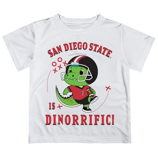 San Diego State University Aztecs SDSU Vive La Fete Dinorrific Boys Game Day White Short Sleeve Tee