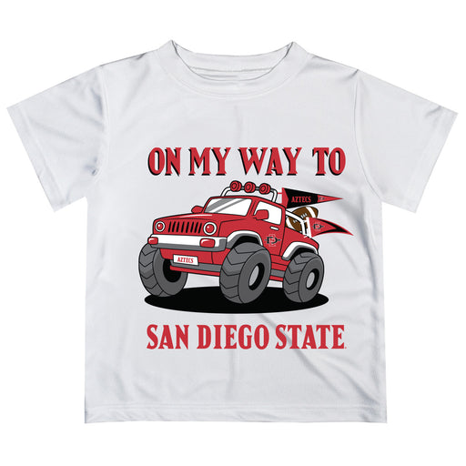 San Diego State University Aztecs SDSU Vive La Fete Monster Truck Boys Game Day White Short Sleeve Tee