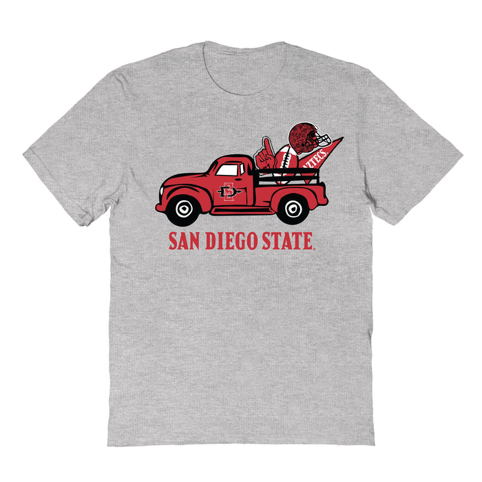 San Diego State Aztecs SDSU Hand Sketched Vive La Fete Impressions Truck Kids Grey Cotton T-shirt