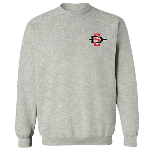 San Diego State Aztecs SDSU Hand Sketched Vive La Fete Impressions Artwork Gray Crew Neck Sweatshirt for Women
