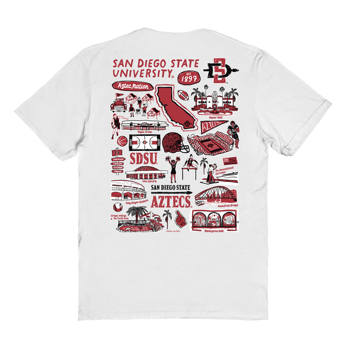 San Diego State Aztecs SDSU Vive La Fete Impressions Artwork Womens Cotton Tshirt - Vive La Fête - Online Apparel Store