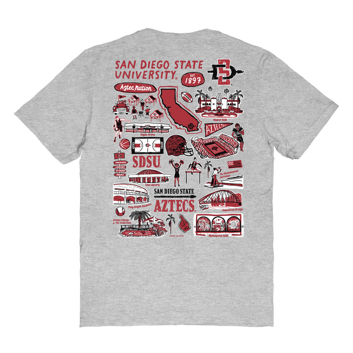 San Diego State Aztecs SDSU Vive La Fete Impressions Artwork Womens Cotton Tshirt - Vive La Fête - Online Apparel Store