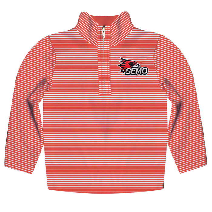 Southeast Missouri Redhawks Embroidered Red Cardinal Stripes Quarter Zip Pullover