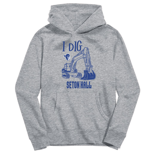 Seton Hall University Pirates Excavator Heather Grey Cotton Youth Hoodie