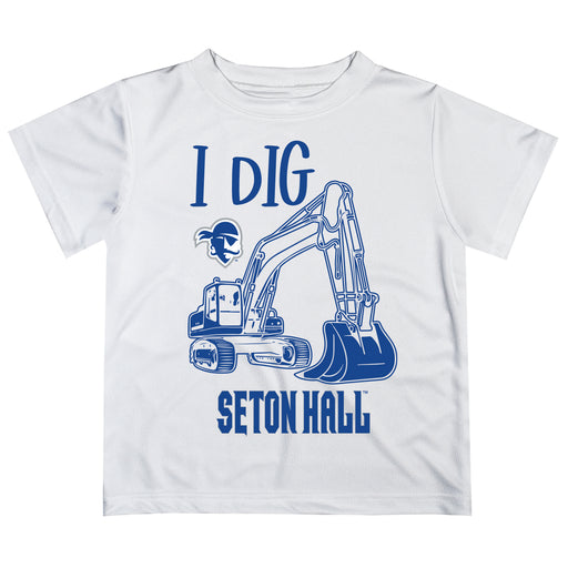 Seton Hall University Pirates Vive La Fete Excavator Boys Game Day White Short Sleeve Tee