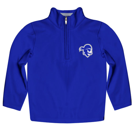 Seton Hall Pirates Vive La Fete Logo and Mascot Name Womens Blue Quarter Zip Pullover