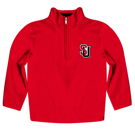 Seattle University Redhawks Vive La Fete Game Day Solid Red Quarter Zip Pullover Sleeves