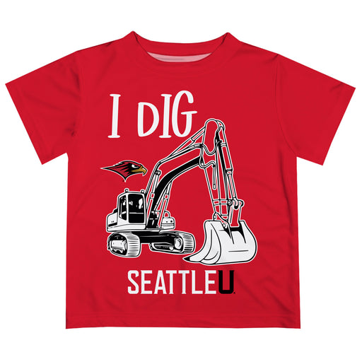 Seattle University Redhawks Vive La Fete Excavator Boys Game Day Red Short Sleeve Tee