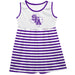 Stephen F. Austin Lumberjacks Vive La Fete Girls Game Day Sleeveless Tank Dress Solid Purple Logo Stripes on Skirt