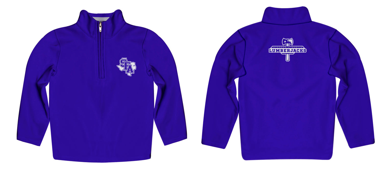 Stephen F. Austin University SFA Lumberjacks Vive La Fete Game Day Solid Purple Quarter Zip Pullover Sleeves - Vive La Fête - Online Apparel Store