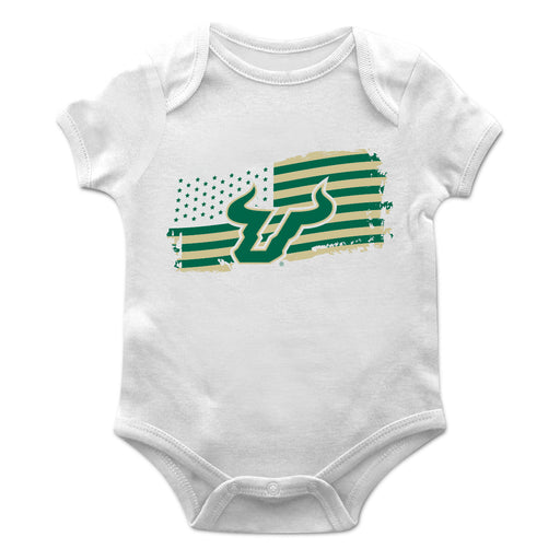 South Florida Bulls USF Vive La Fete Infant Game Day White Short Sleeve Bodysuit