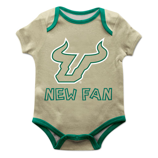 South Florida Bulls USF Vive La Fete Infant Game Day Green Short Sleeve Onesie New Fan Logo and Mascot Bodysuit