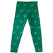 South Florida Bulls USF Vive La Fete Girls Game Day All Over Logo Elastic Waist Classic Play Green Leggings Tights