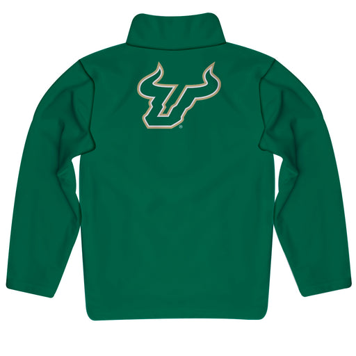 South Florida Bulls USF Vive La Fete Game Day Solid Green Quarter Zip Pullover Sleeves - Vive La Fête - Online Apparel Store