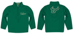 South Florida Bulls USF Vive La Fete Game Day Solid Green Quarter Zip Pullover Sleeves - Vive La Fête - Online Apparel Store